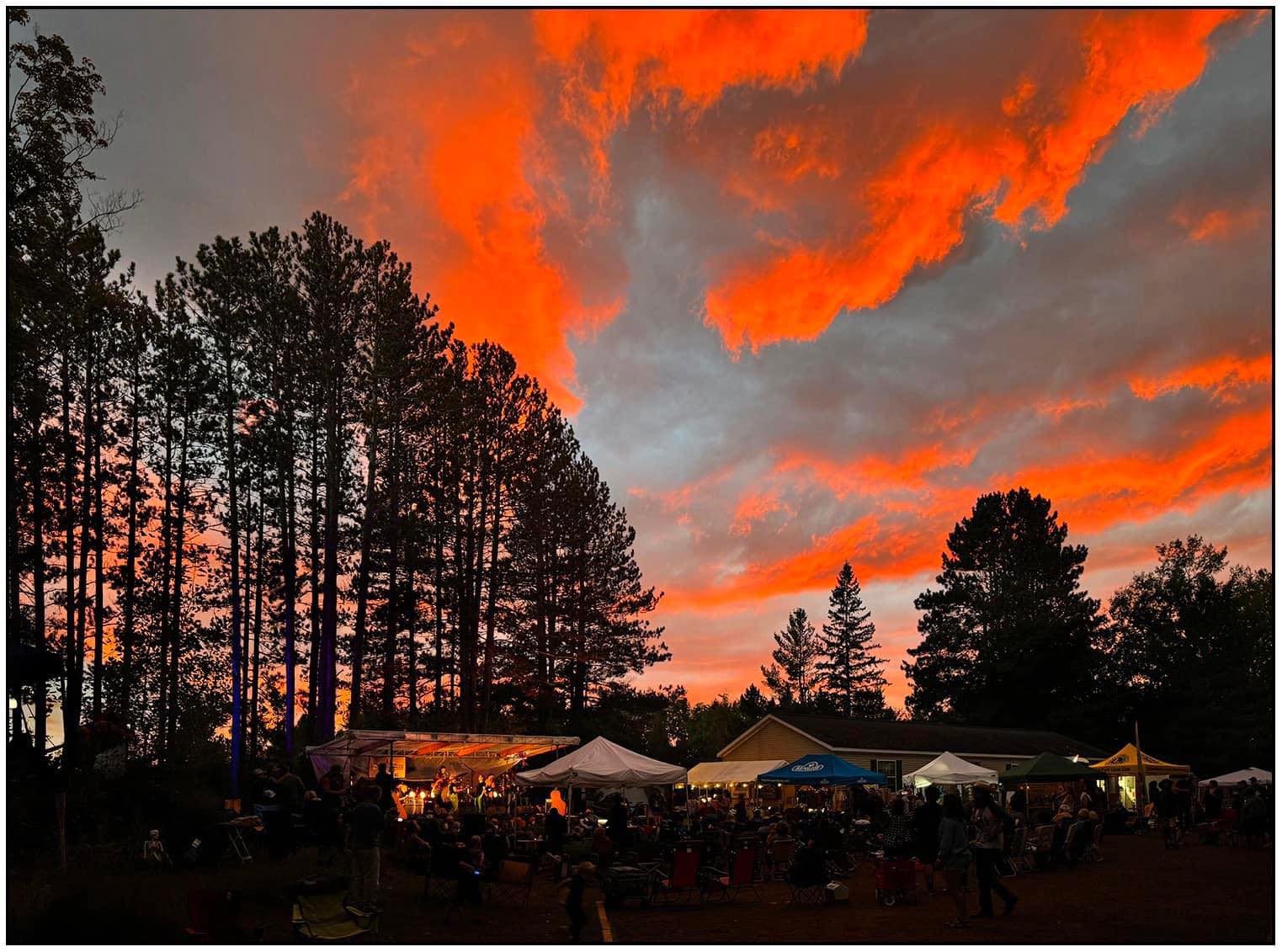 Sunset over squash festival stage